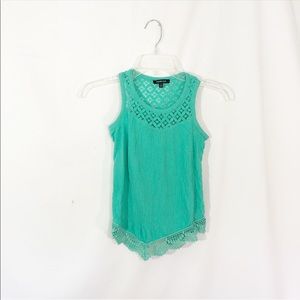 MINT GREEN CROCHET TANK TOP